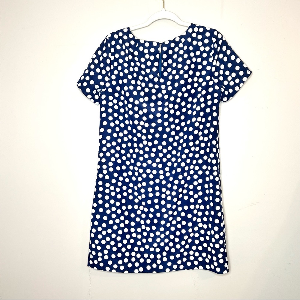 J Crew Mod Dot Polka Dot Shift Mini Dress Navy White Nautical Preppy Coastal 6 - Picture 5 of 12